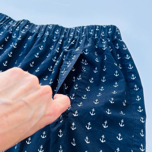 J. Crew Pull-On Navy Mini Skirt with White Anchor⚓️ Print (size XL) - Picture 5 of 10